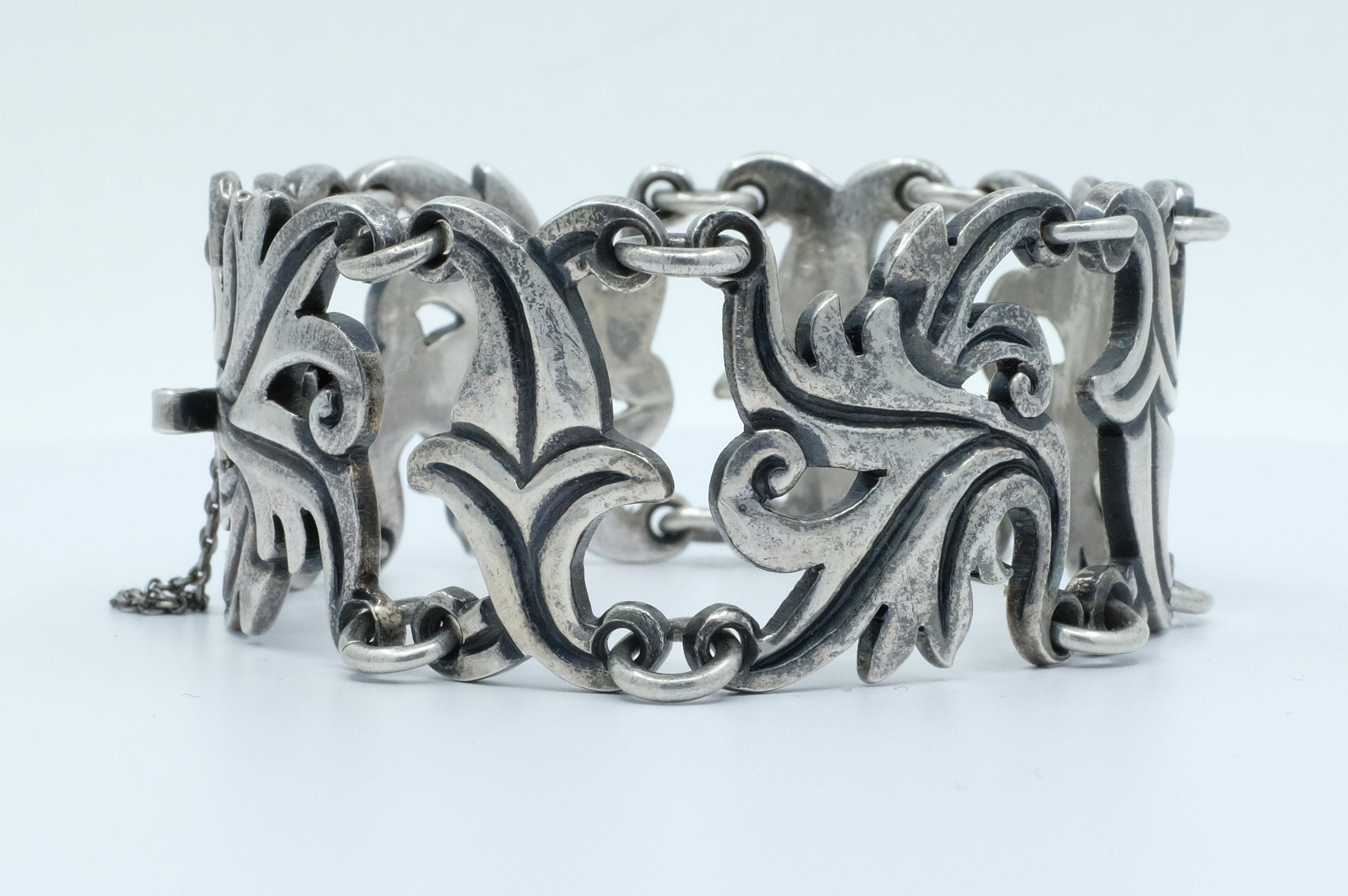 Pedro Castillo Mexican Silver Bracelet Necklace Er's (item