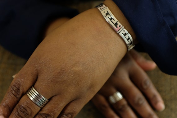 Sterling Silver Modernist Bracelet - image 9