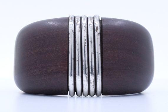 Sterling Silver and Rosewood William Spratling Cuff Bracelet