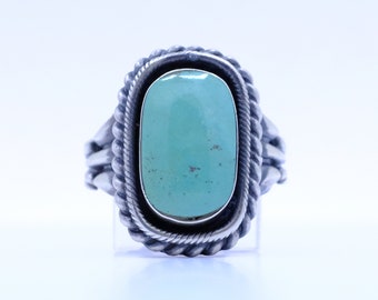 Sterling Silver Turquoise Bobby Platero Navajo Ring