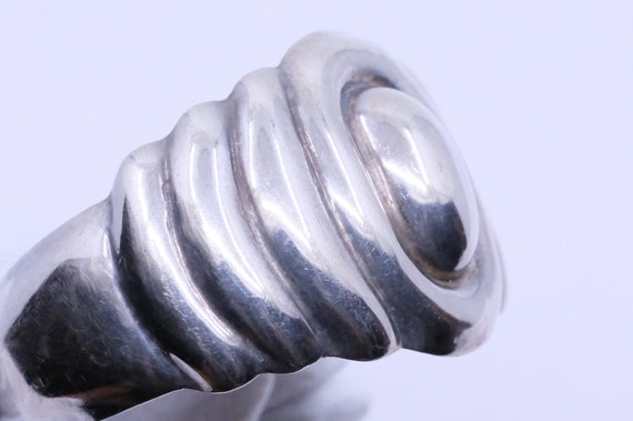 Sterling Silver Modernist Patinated Cuff - image 8