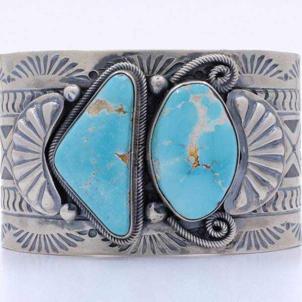 Sterling Silver Turquoise Ray Bennett Navajo Cuff