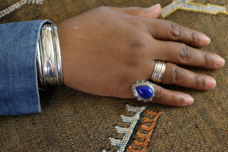 CHOOSE YOUR COLOR Sterling Silver Bali Ring - .925 Silver Handcrafted Jewelry - View #5