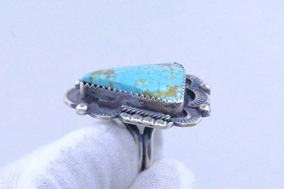 Sterling Silver Turquoise Navajo Ring - image 8