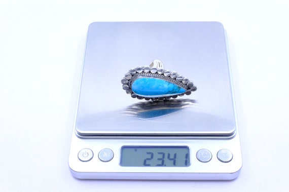 Sterling Silver Turquoise Greg Yazzie Navajo Ring - image 5