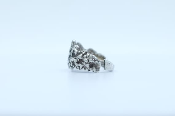 Sterling Silver Foliate Motif Spoon Ring - image 2