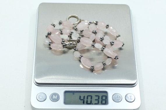 Sterling Silver and Rose Quartz Bracelet - image 6