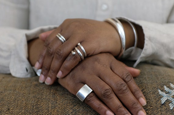 Sterling Silver Modern Spring Ring (4) - image 10