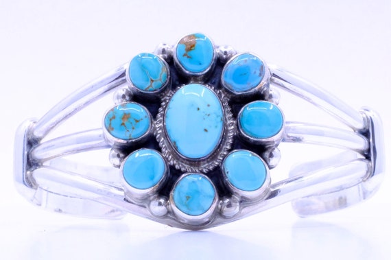 Sterling Silver Lone Mountain Cluster Turquoise C… - image 1