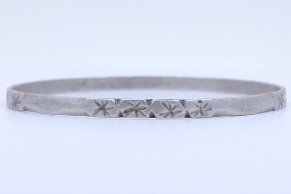 Silver Etched Moroccan Bangle - image 1