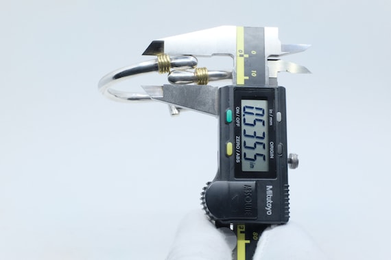 Sterling Silver and Brass Accented Hinged Bangle … - image 7