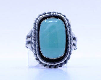 Sterling Silver Turquoise Bobby Platero Navajo Ring