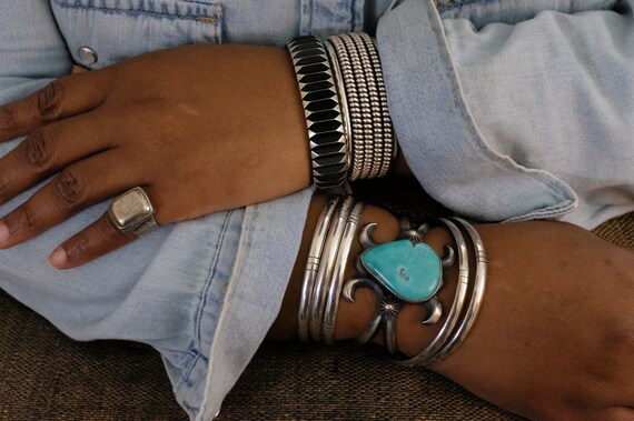 Native American Best Important Jean Dale Vintage Rare Turquoise Sterling Silver Bracelet Native American Best Important Jean Dale Vintage Rare Turquoise Sterling Silver Bracelet