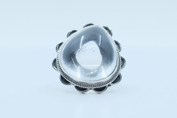Sterling Silver Clear Quartz Ring - image 1