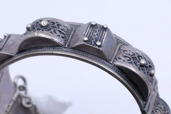Silver Moroccan Hinged Bracelets (Pair) - image 8