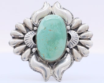 Sterling Silver Carico Lake Turquoise Geraldine James Navajo Ring