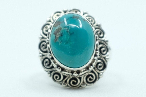 Sterling Silver Turquoise Balinese Ring
