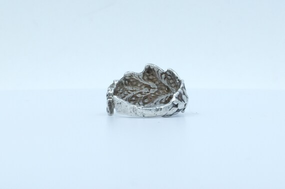 Sterling Silver Foliate Motif Spoon Ring - image 3