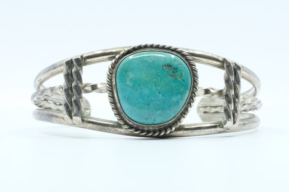 Sterling Silver Turquoise Vintage Navajo Cuff