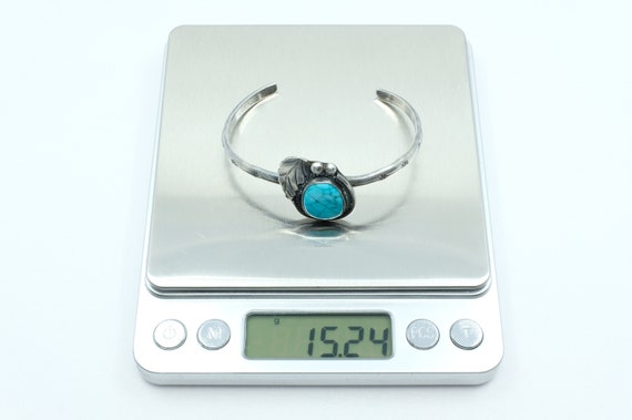 Sterling Silver Turquoise Vintage Navajo Cuff Bra… - image 5