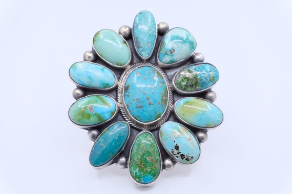 Mario Chavez Vintage Native American Navajo Naja Sterling Silver Turquoise Bracelet Mario Chavez Vintage Native American Navajo Naja Sterling Silver Turquoise Bracelet