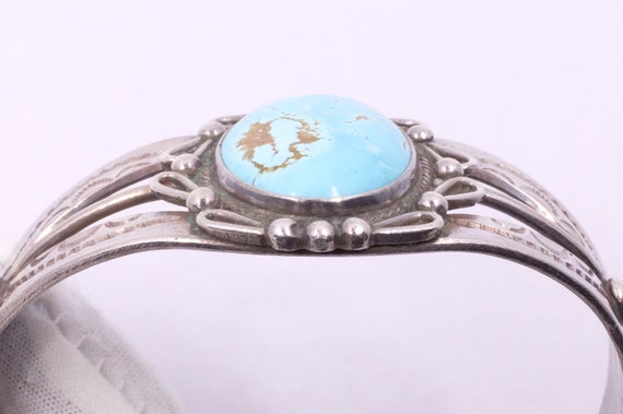 Sterling Silver Turquoise Fred Harvey Era Cuff Br… - image 7