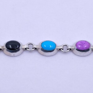 SILVER DESIGN MANY STONE BRACELET/ブレスレット BC#163 | Sterling Silver Chain Mystic Quartz Bracelet 6 1/2