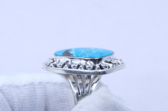 Sterling Silver Turquoise Navajo Ring - image 8