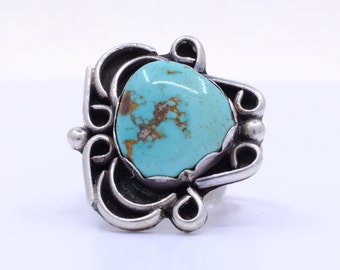 Sterling Silver Turquoise Navajo Ring