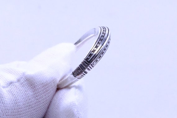 Fine Silver Etched African Tuareg Stacking Ring - image 7