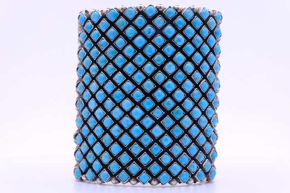 Award Winning Authentic Native American Navajo Turquoise Alice Lister Sterling Silver Bracelet Award Winning Authentic Native American Navajo Turquoise Alice Lister Sterling Silver Bracelet