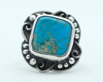 Sterling Silver Turquoise Filigree Ring