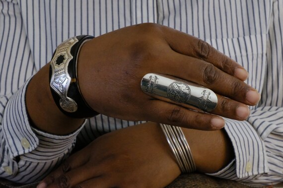 Silver Moroccan Bangle - image 8