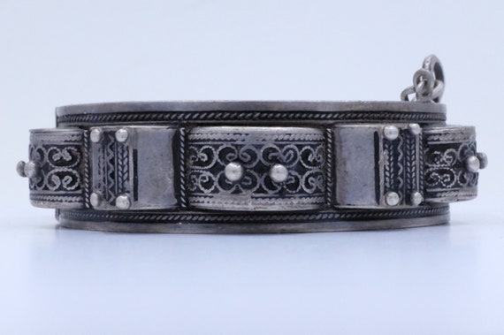 Silver Moroccan Hinged Bracelets (Pair) - image 3