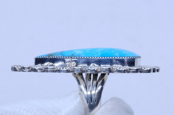 Sterling Silver Turquoise Greg Yazzie Navajo Ring - image 8