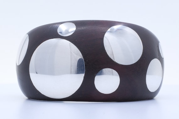 Sterling Silver and Rosewood William Spratling Taxco Cuff Bracelet