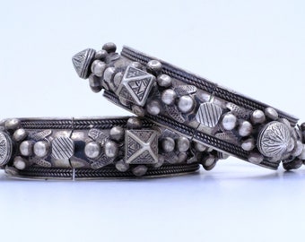 Silver Mauritanian Mizam Bracelets (Pair)
