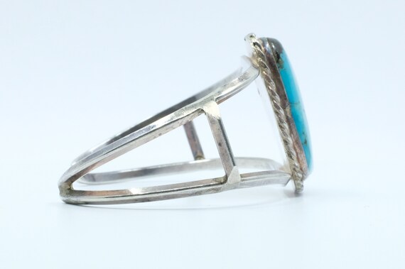 Sterling Silver Turquoise Vintage Navajo Cuff Bra… - image 4