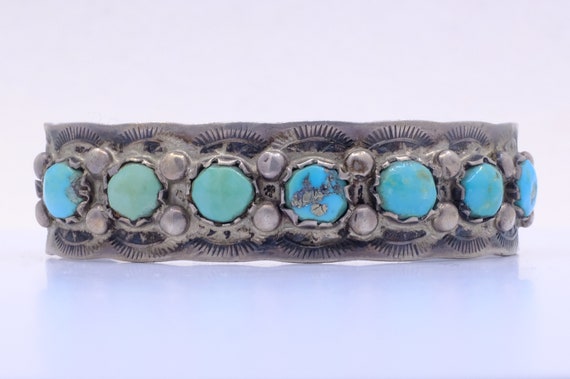 Sterling Silver Fred Harvey Era Navajo Cuff Brace… - image 1