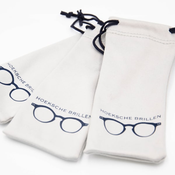 Hoeksche Brillen glasses storage bag, glasses case, glasses case, microfiber glasses pouch, cleaning