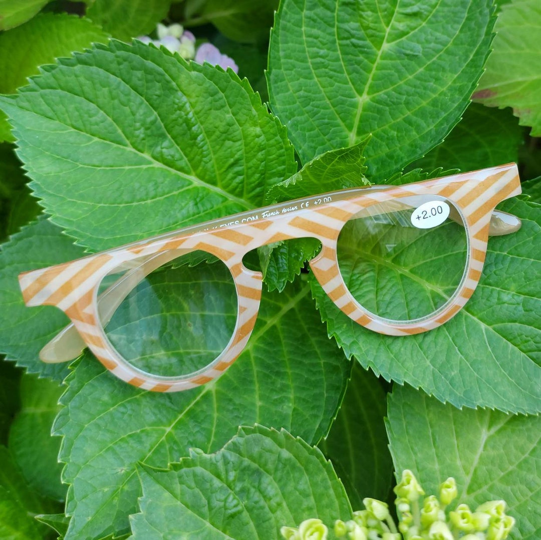 New! Orange Reading Glasses in Japanese Style. New Japanese Round Reading Glasses in Japanese ...