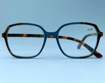 Lunettes de lecture Lunetloop, dégradé bleu/marron, légères, lunettes de lecture bleues, marron, légères, lesebrille, gafas de lectura, oculos