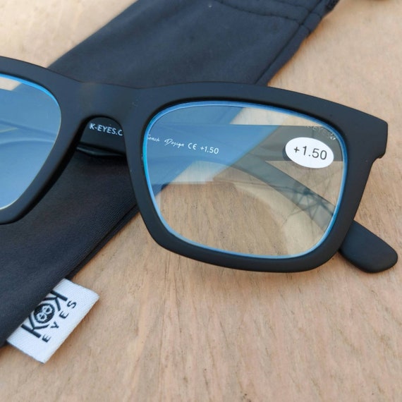 Matt Black reading Glasses With Blue Light filter Lenses. Rubber Texture. Without Reading Power. 0.00 1.00 1.50 2.00 2.50 3.00 Etsy