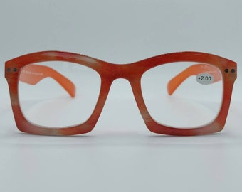 Reading Glasses Oversized Grey Transparant and Orange | Nieuwe leesbril, beschikbaar in grijs en oranje +1.00 +1.50 +2.00 +2.50 en +3.00