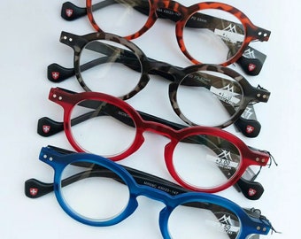 Nouvelles lunettes de lecture rondes, Havane Orange/marron et gris. +1,00 +1,50 +2,00 +2,50 +3,00 et +3,50. Belle qualité soignée, y compris l'étui à lunettes.