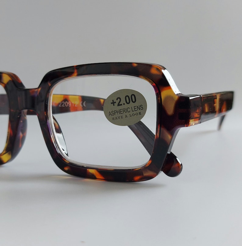 Spectacles Shell Reading New Sturdy Brown Rectangular Reading Glasses, Stylish New Brown Reading ...