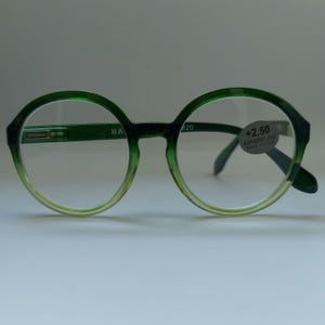 Neu! Große runde degradierte grüne Lesebrille, runde grüne Lesebrille, übergroß, Brille, Mode, Stil, Gafas de Lectura, Vintage-Mode