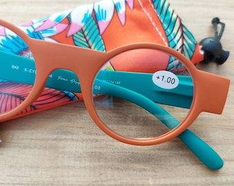Moderne Lesebrille +1,0 Diop. Lesehilfe Pink Damen / Herren Flexbügel Mit Etui