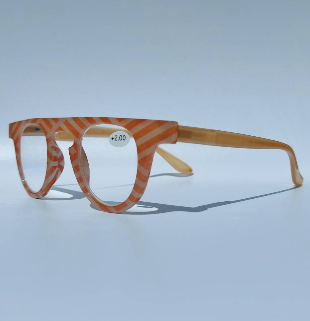 New Orange Reading Glasses in Japanese Style. New Japanese Etsy