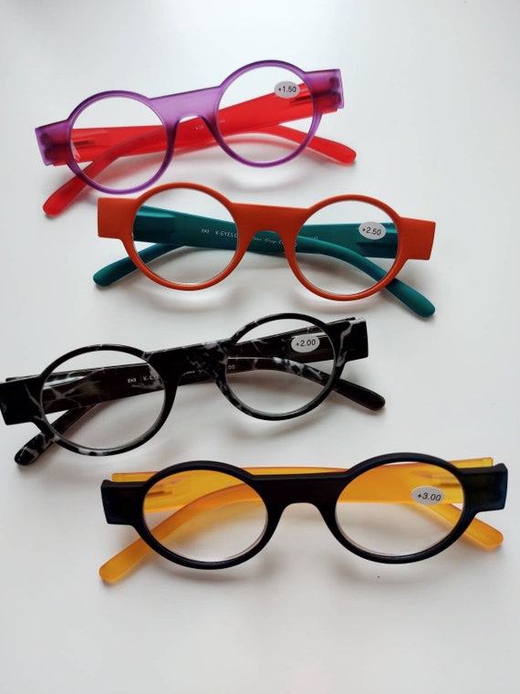 Reading glasses dark green New round reading glasses KEyes Etsy